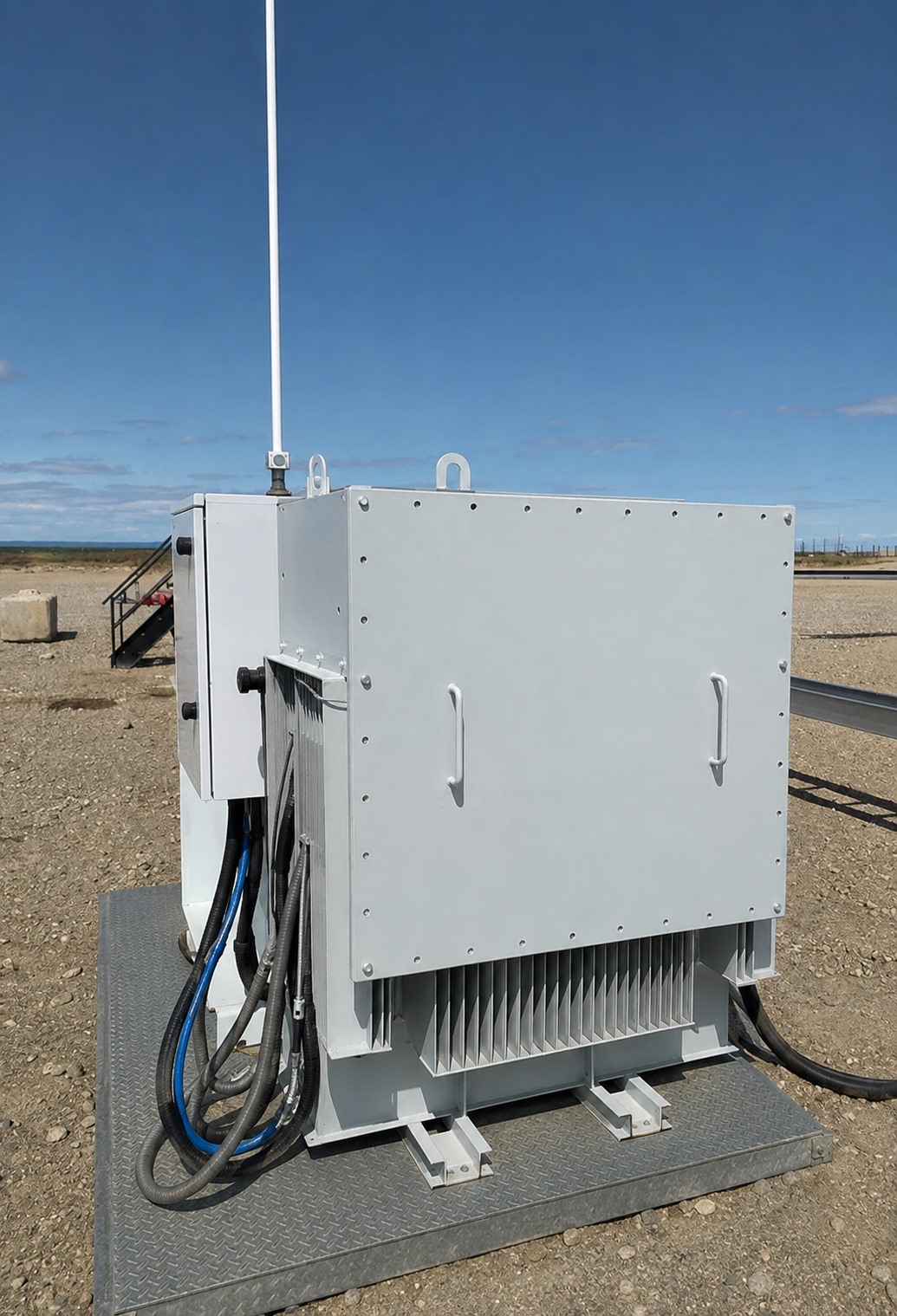 ESP transformer installation and oilfield application view